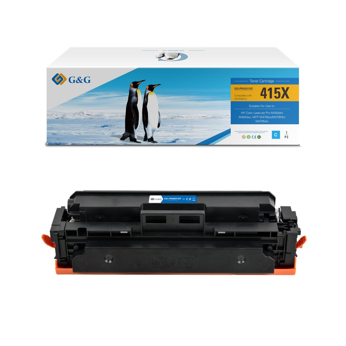 Toner compatible premium HP W2031XC / 415X - cyan
