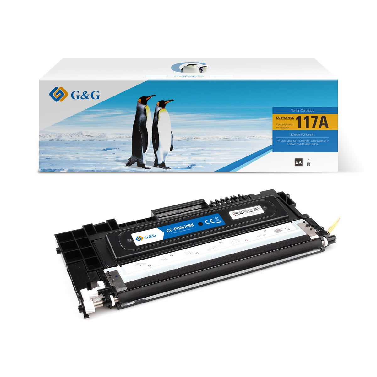 Toner compatible premium HP W2070A / 117A - noir