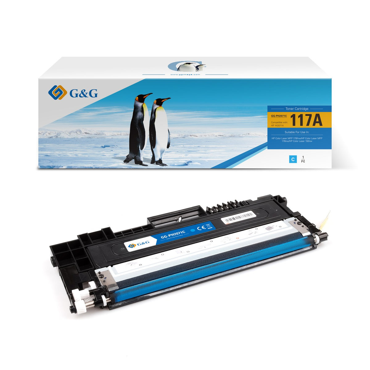 Toner compatible premium HP W2071A / 117A - cyan