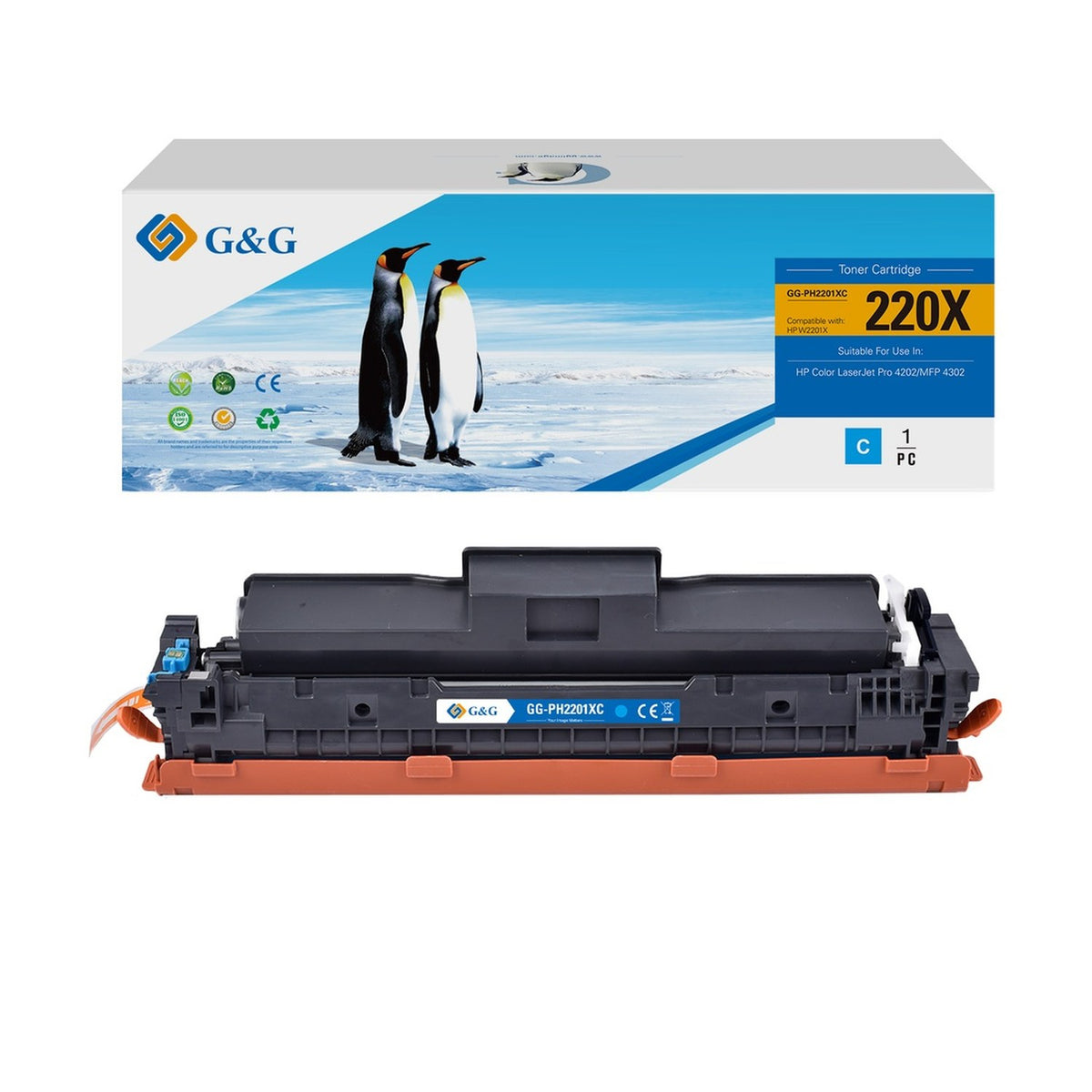 Toner compatible premium HP W2201X / 220X - cyan