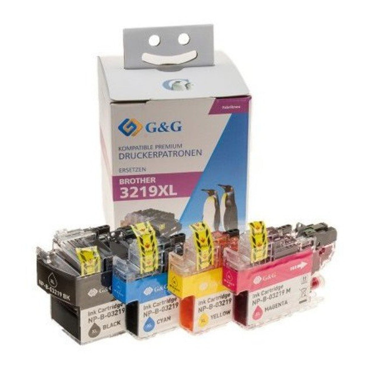 Cartouches compatibles premiums Brother LC3219XLVALDR - multipack 4 couleurs : noire, cyan, magenta, jaune
