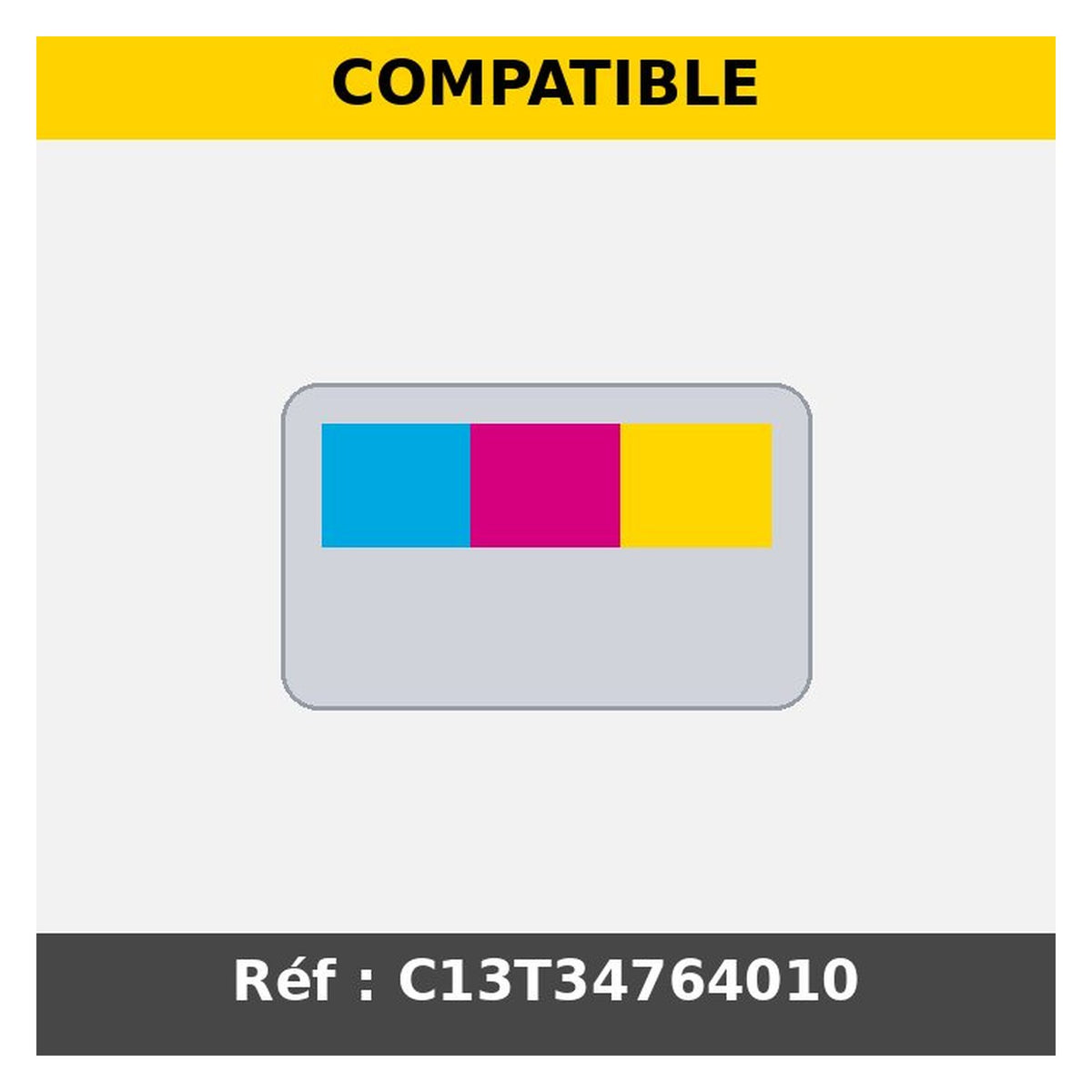 Cartouches compatibles premiums Epson C13T34764010 / 34XL - multipack 4 couleurs : noire, cyan, magenta, jaune