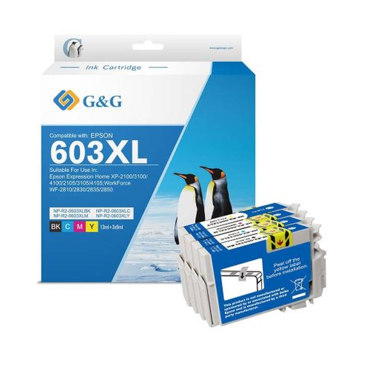 Cartouches compatibles premiums Epson C13T03A94010 / 603XL/603 - multipack 4 couleurs : noire, cyan, magenta, jaune