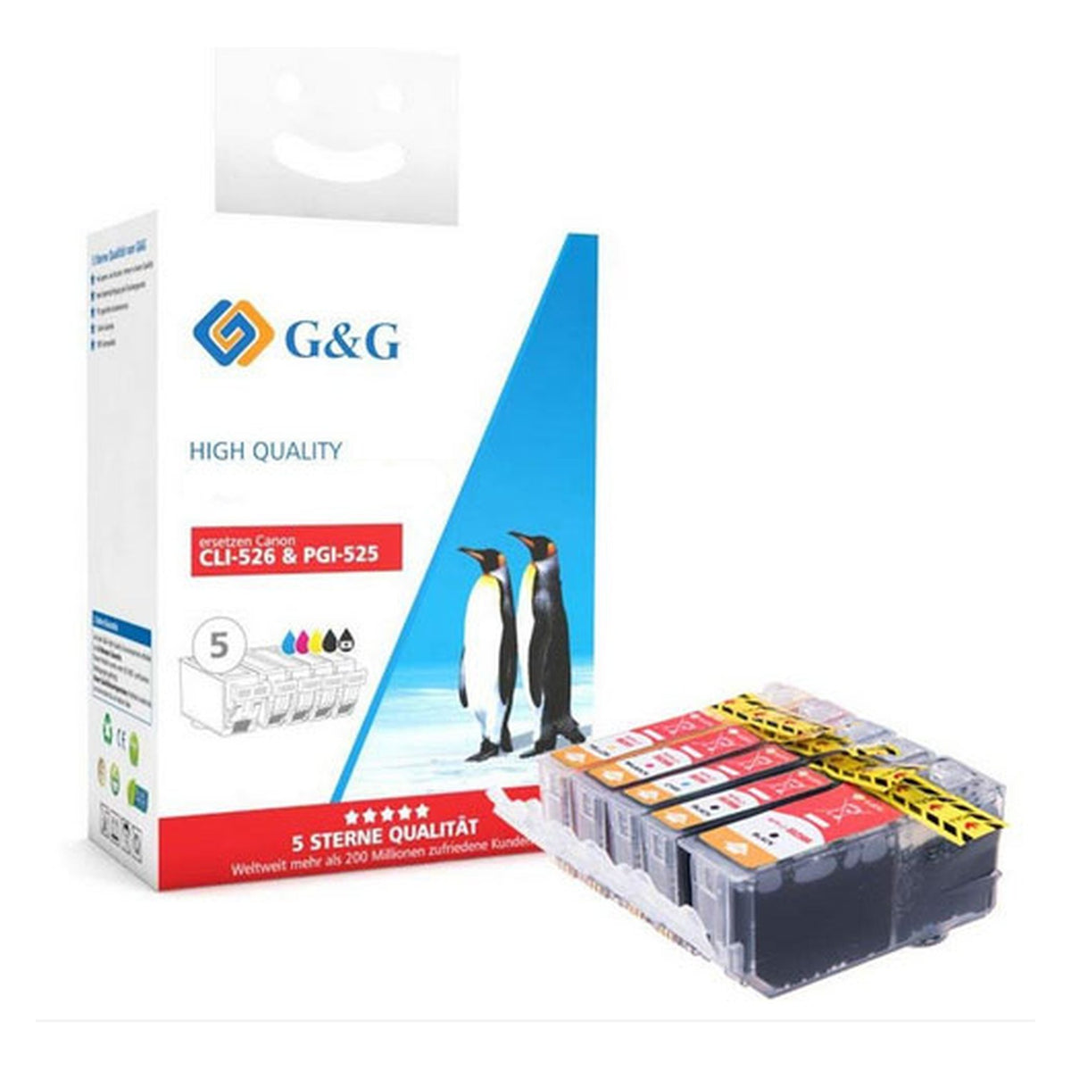 Pack Premium de 5 cartouches (PGI-525XL + CLI-526XL BKCMY)