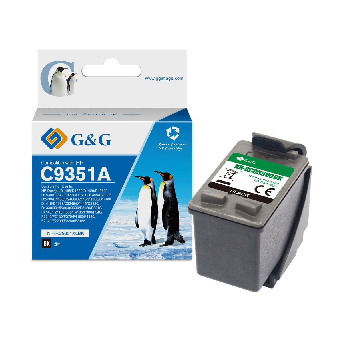 Cartouche compatible premium HP C9351AE / 21 - noire