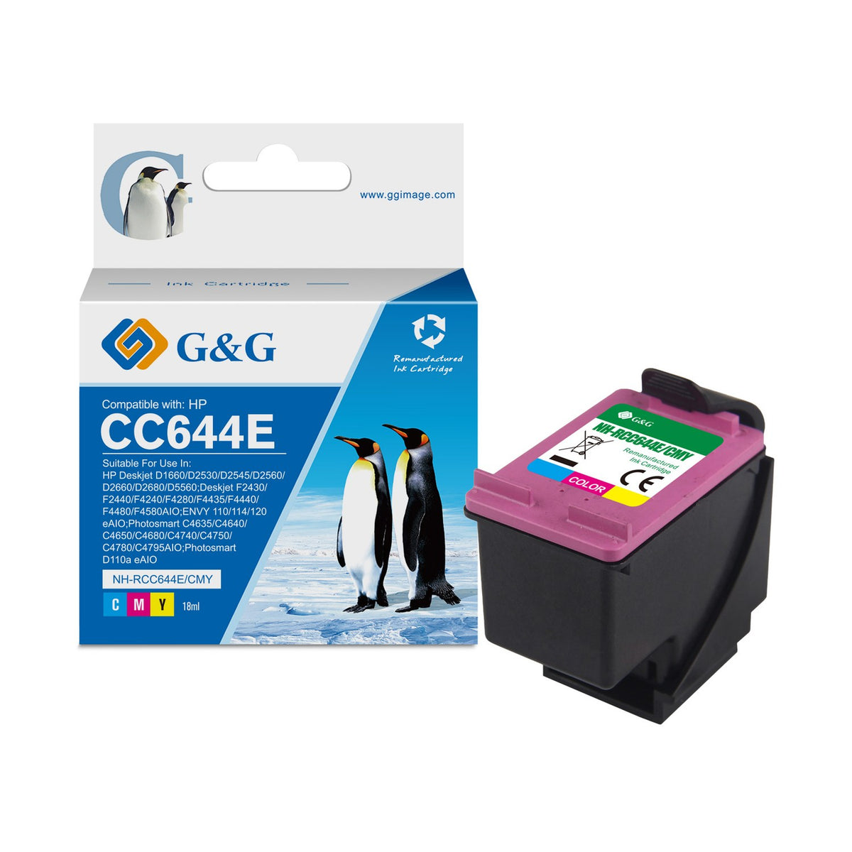 Cartouche compatible premium HP CC644EE / 300XL - multicouleur
