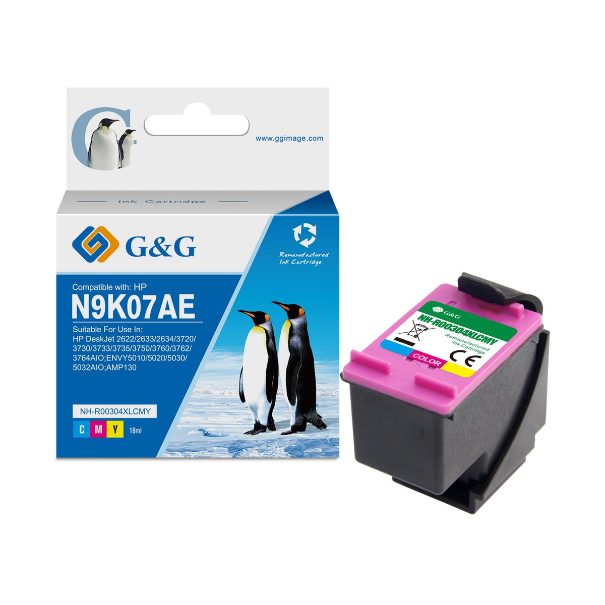 Cartouche compatible premium HP N9K07AE / 304XL - multicouleur