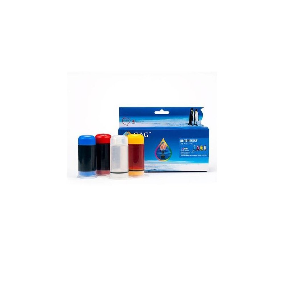 Kit de Recharge d'encre Couleur 3 X 30ml + 30 ml de solvant