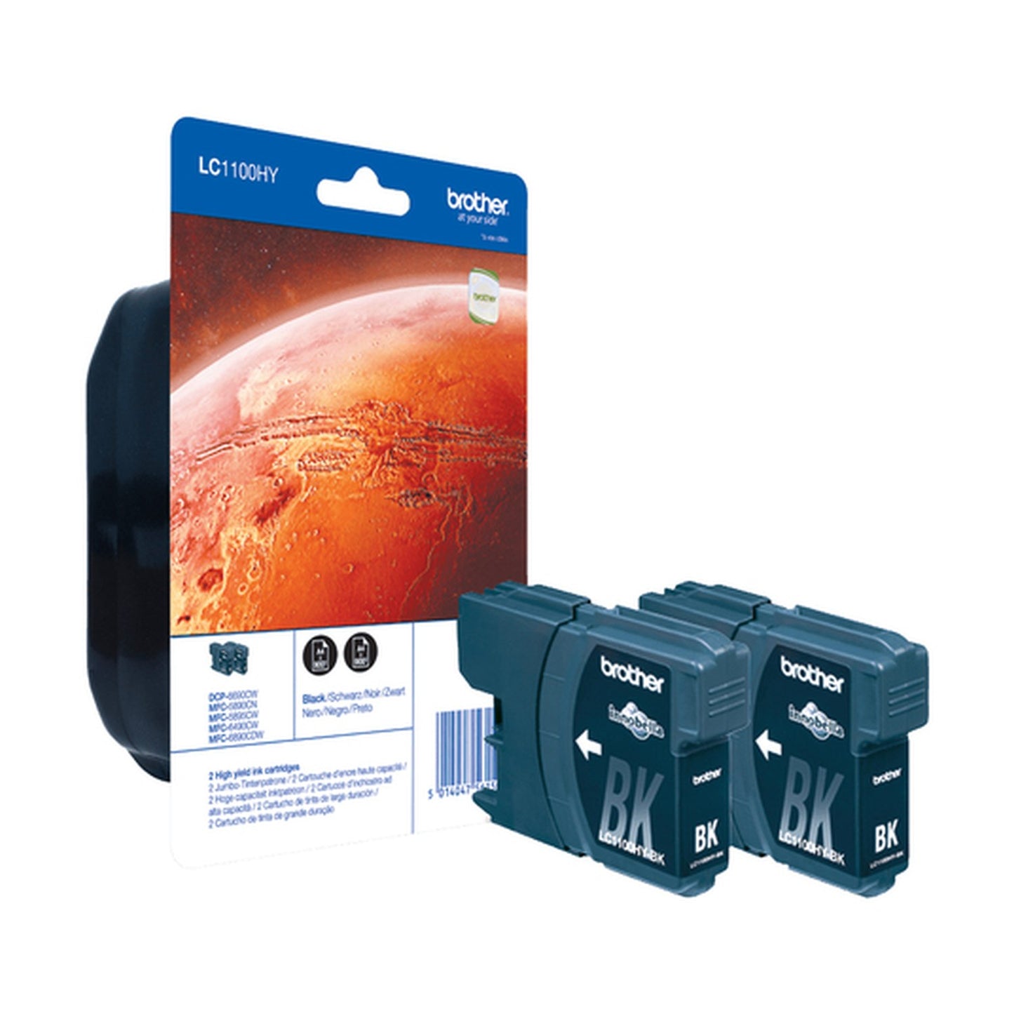 Cartouche d'origine Brother LC1100HYBKBP2DR - noire - pack de 2