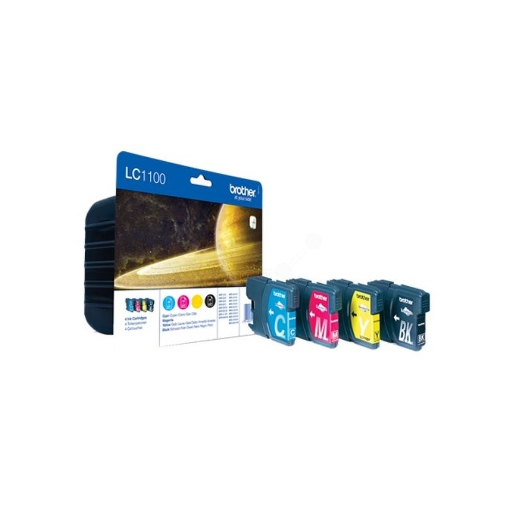 Cartouches d'origines Brother LC1100VALBPDR - multipack 4 couleurs : noire, cyan, magenta, jaune