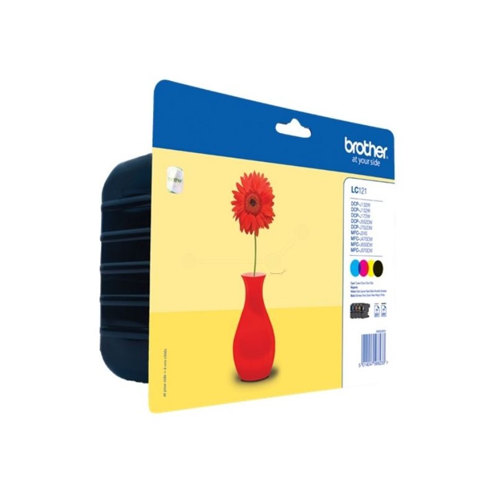 Cartouches d'origines Brother LC121VALBP - multipack 4 couleurs : noire, cyan, magenta, jaune