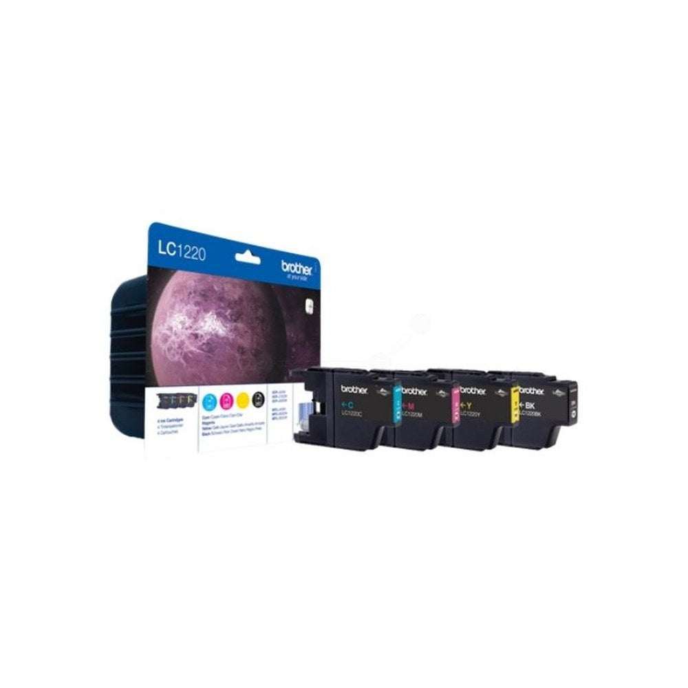 Cartouches d'origines Brother LC1220VALBP - multipack 4 couleurs : noire, cyan, magenta, jaune