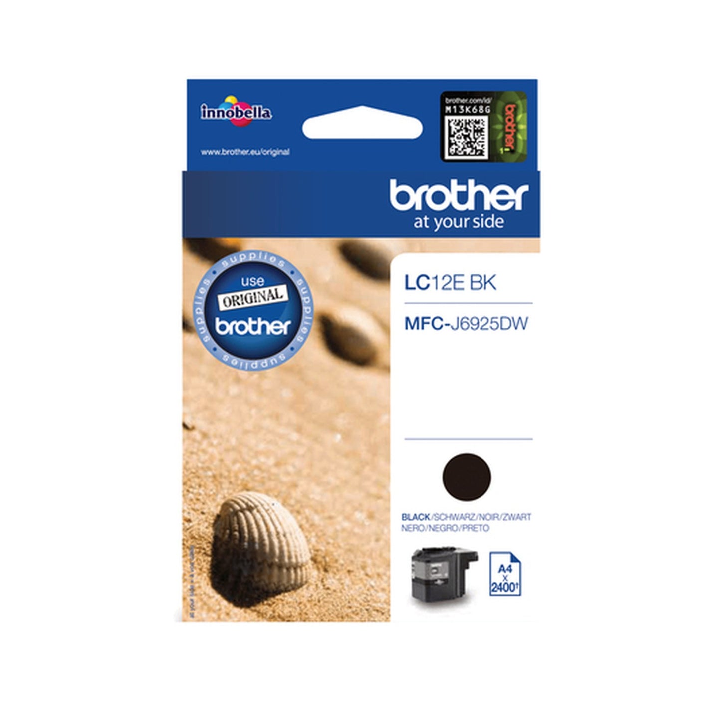 Cartouche d'origine Brother LC12EBK - noire