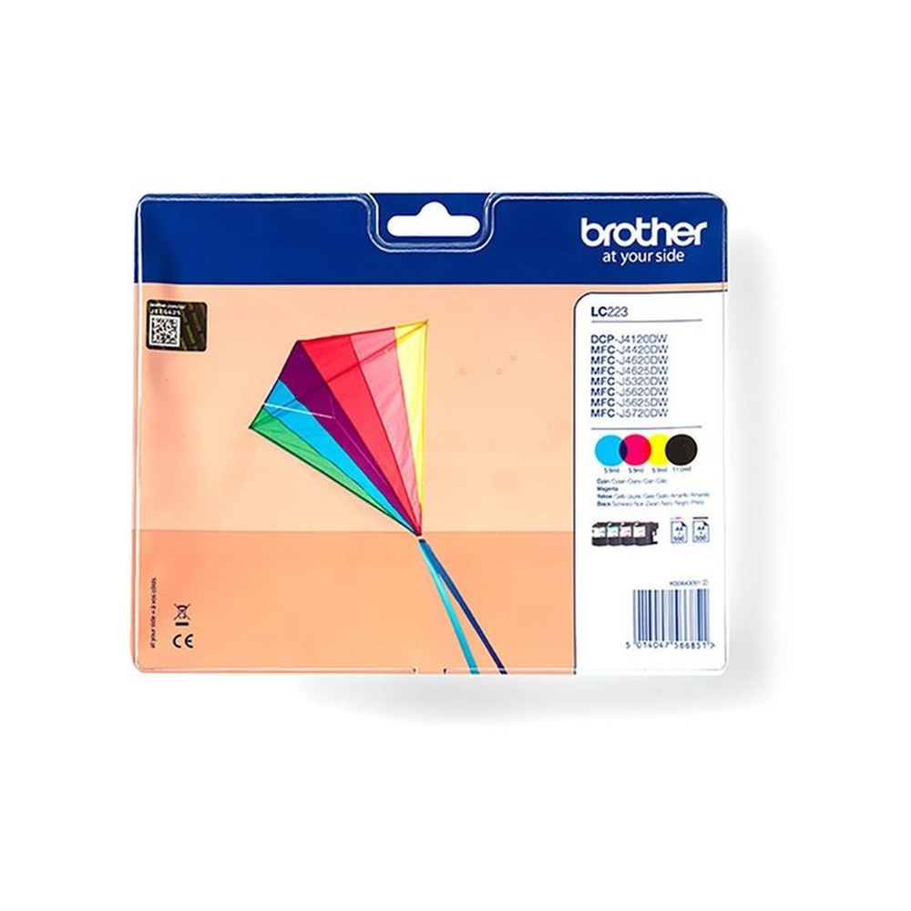 Cartouches d'origines Brother LC223VALBPDR - multipack 4 couleurs : noire, cyan, magenta, jaune