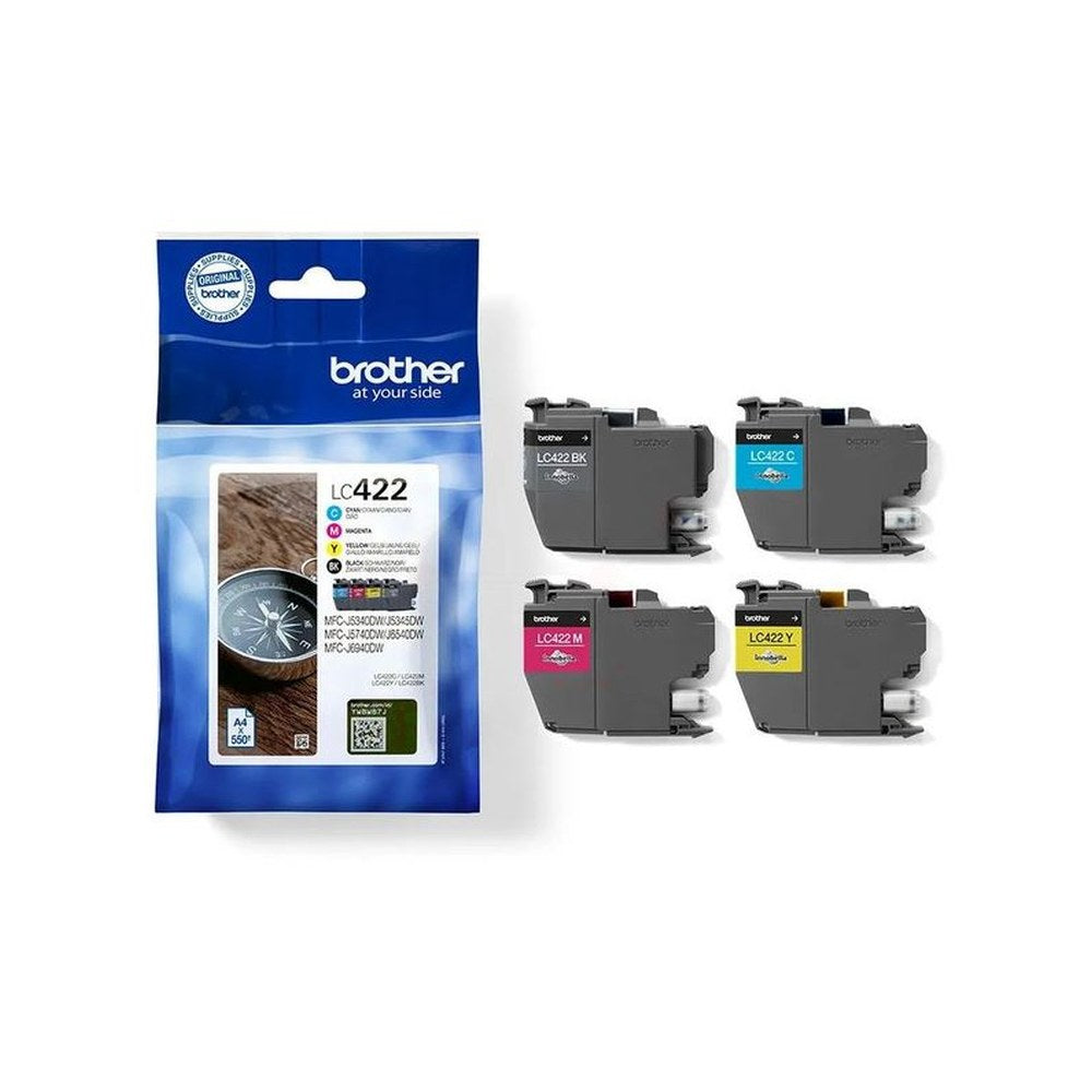 Cartouches d'origines Brother LC422VAL - multipack 4 couleurs : noire, cyan, magenta, jaune