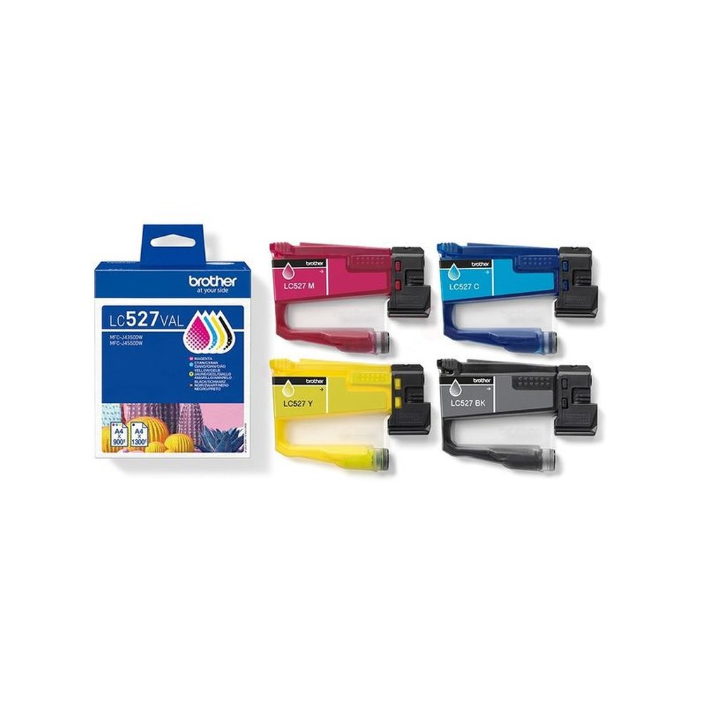 Cartouches d'origines Brother LC527VAL - multipack 4 couleurs : noire, cyan, magenta, jaune