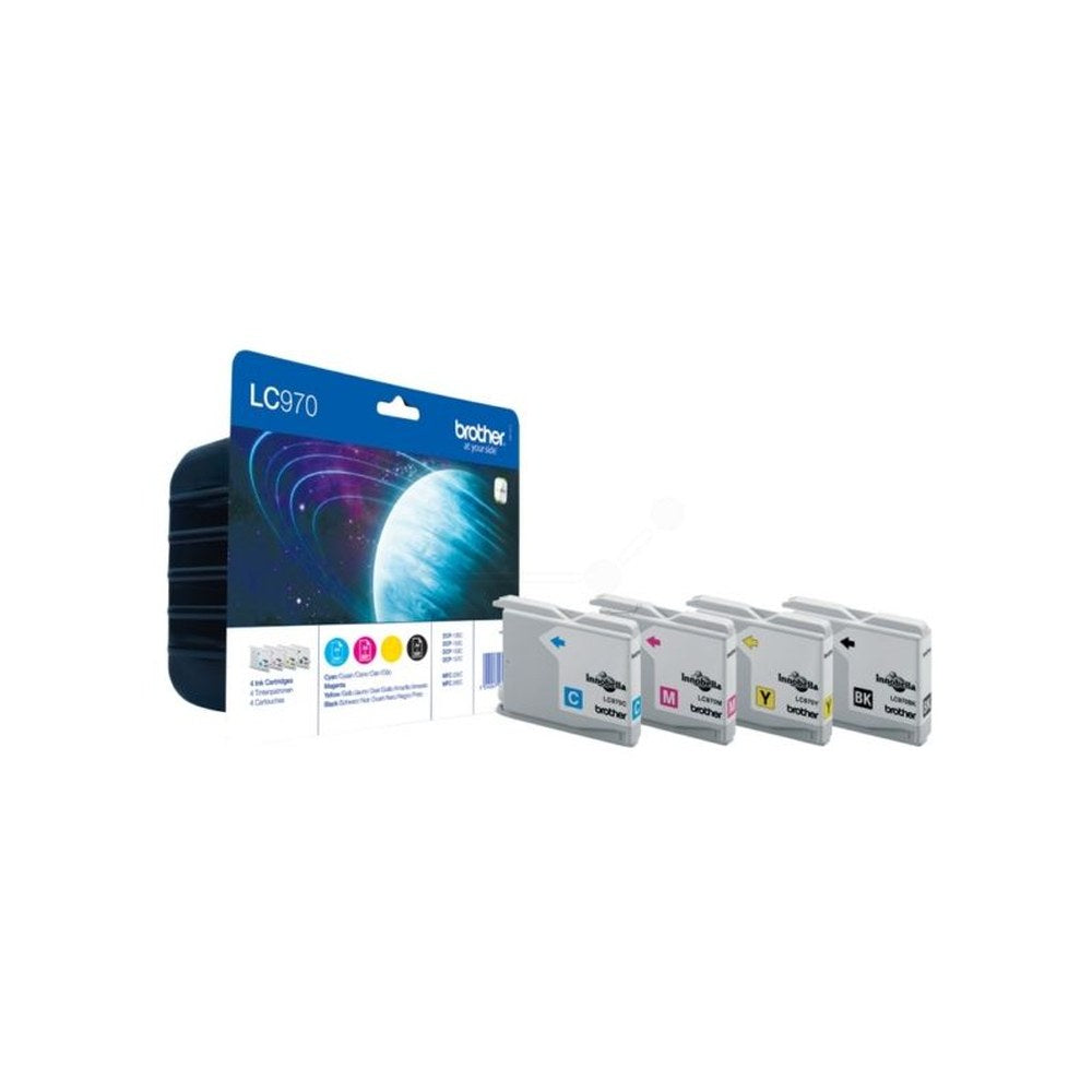 Cartouches d'origines Brother LC970VALBPDR - multipack 4 couleurs : noire, cyan, magenta, jaune