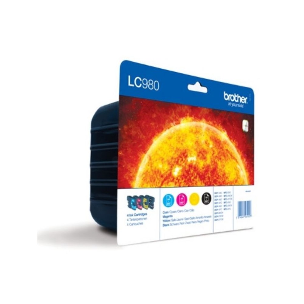 Cartouches d'origines Brother LC980VALBPDR - multipack 4 couleurs : noire, cyan, magenta, jaune