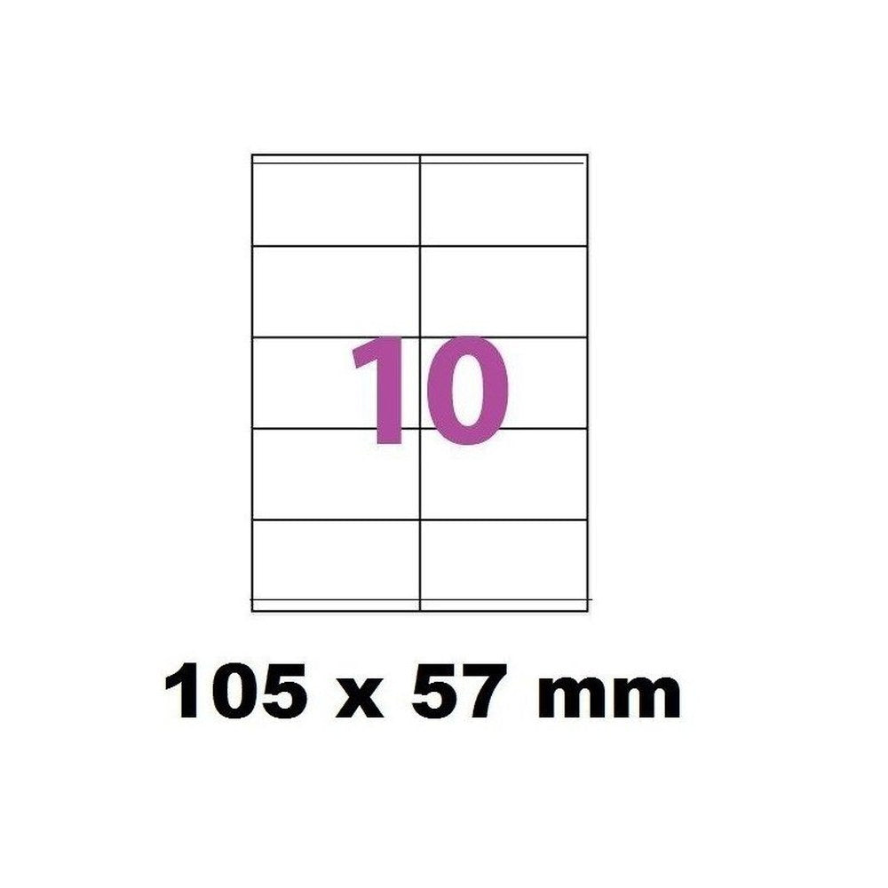 Etiquettes Adhésives Autocollantes 10 par page - 100 pages A4