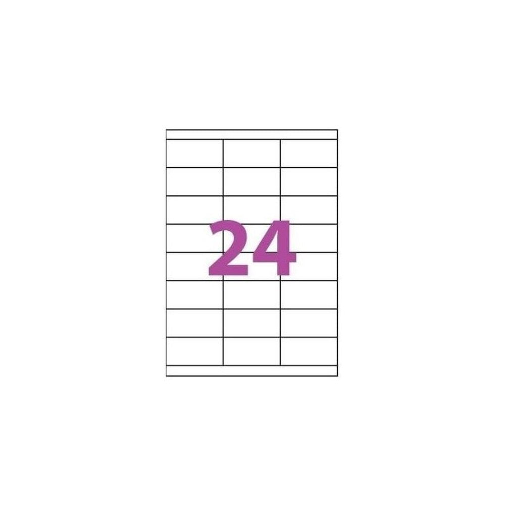 Etiquettes Adhésives Autocollantes 24 par page - 100 pages A4