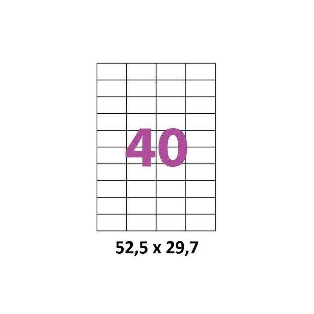Etiquettes Adhésives Autocollantes 40 par page - 100 pages A4