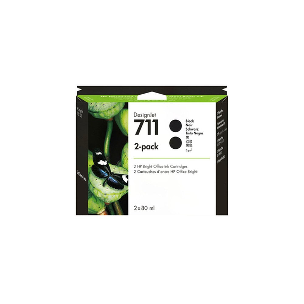 Cartouche d'origine HP P2V31A / 711 - noire - pack de 2