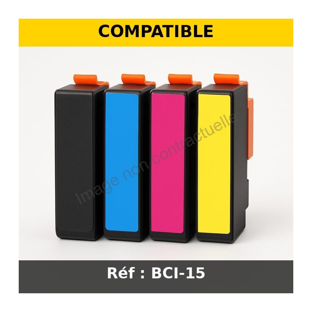 Compatibles Canon BCI-15 C / 8191A002 - Pack x2  - couleur