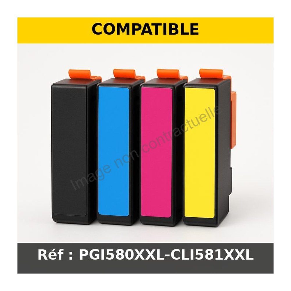 Compatibles Canon PGI580XXL-CLI581XXL - Cartouches d'encre Multipack 6 cartouches (PGI-580XX + CLI-581XX BKCMYPB)