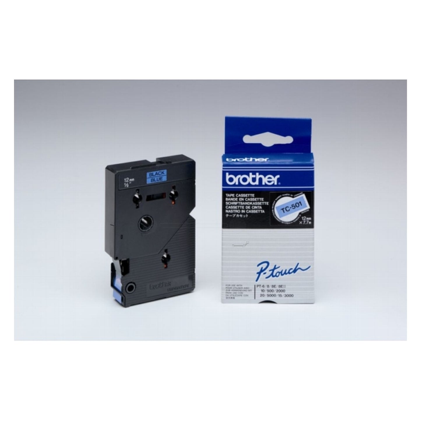 Ruban cassette d'origine Brother TC501 - noir, bleu