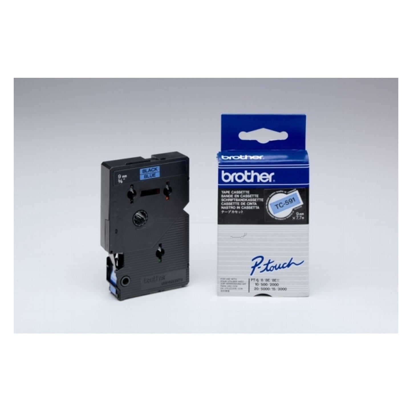 Ruban cassette d'origine Brother TC591 - noir, bleu