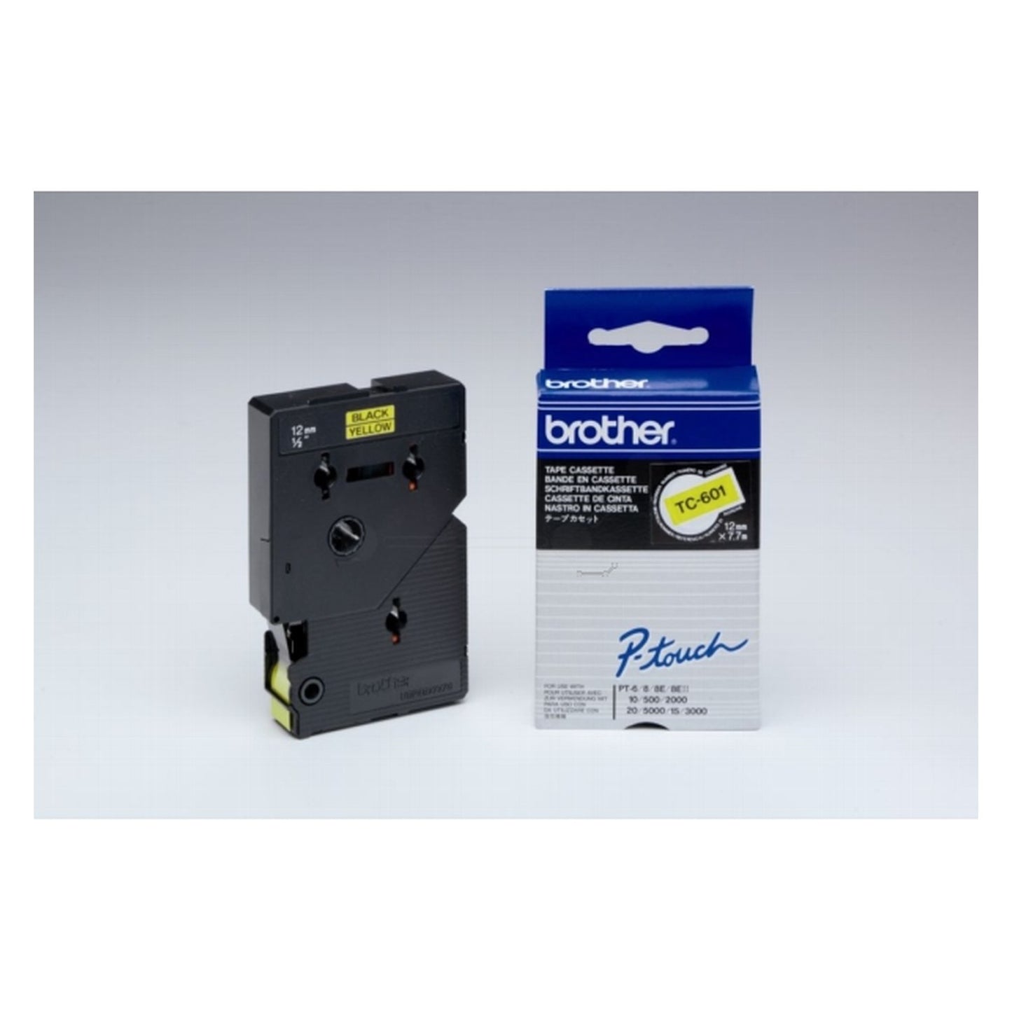 Ruban cassette d'origine Brother TC601 - noir, jaune