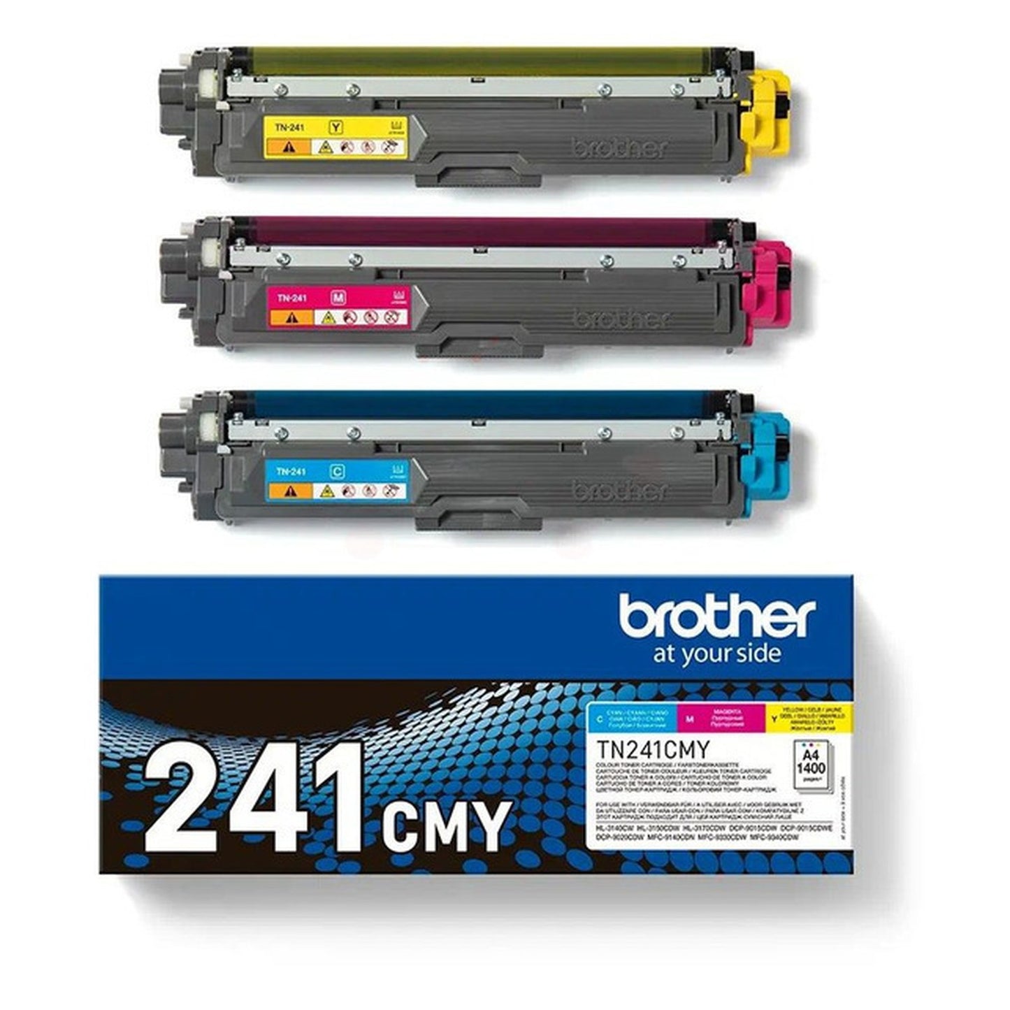 Toners d'origines Brother TN241CMY - multipack 3 couleurs : cyan, magenta, jaune