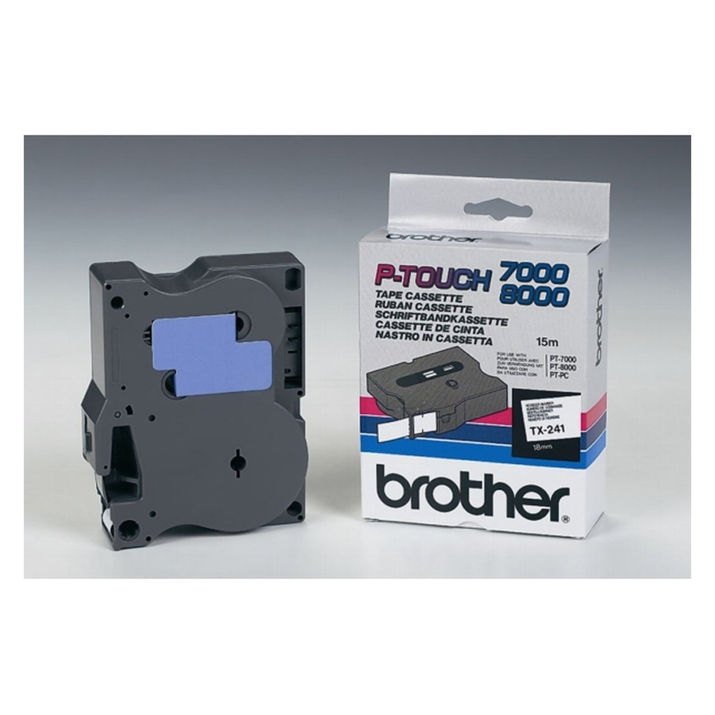 Ruban cassette d'origine Brother TX241 - noir, blanc