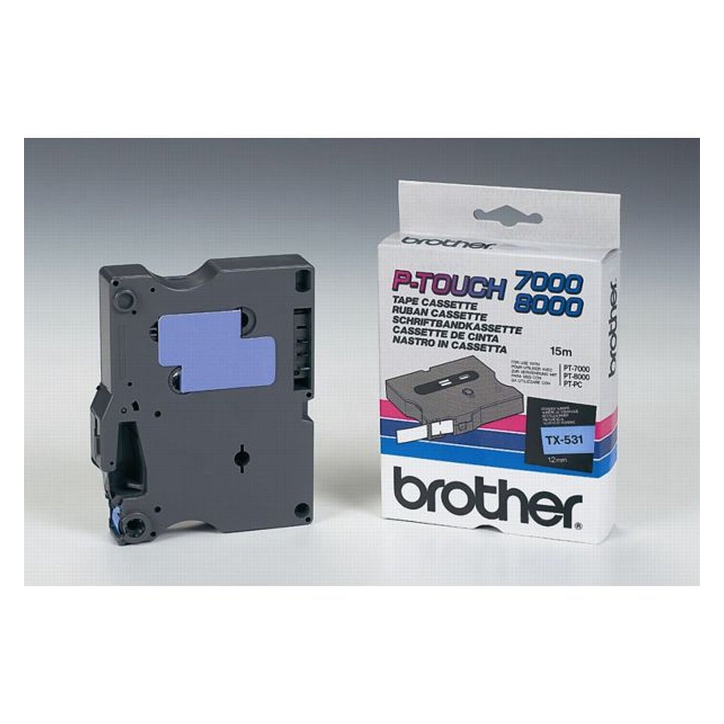 Ruban cassette d'origine Brother TX531 - noir, bleu