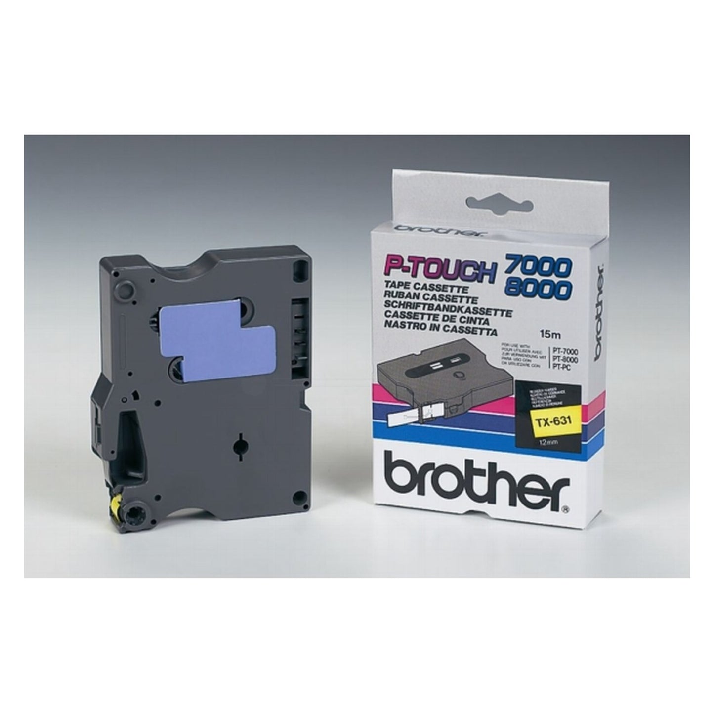 Ruban cassette d'origine Brother TX631 - noir, jaune