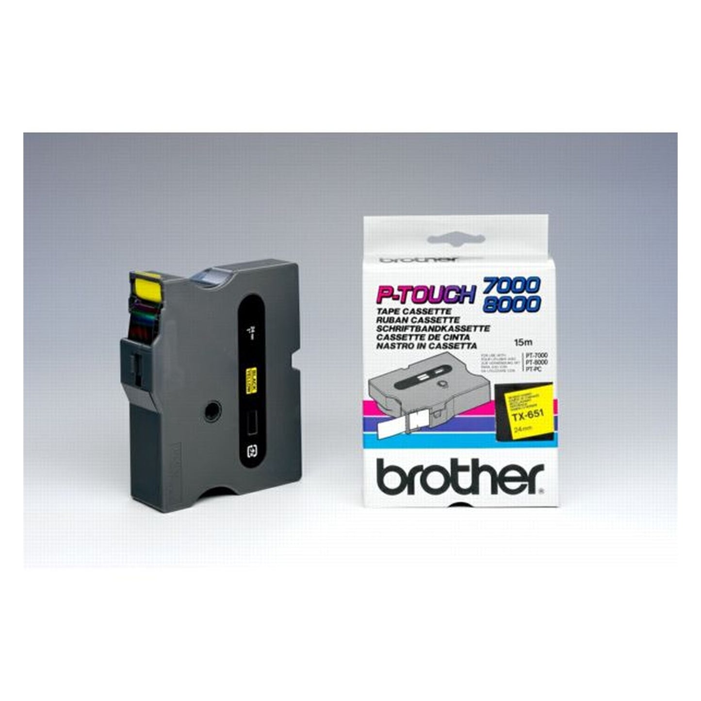 Ruban cassette d'origine Brother TX651 - noir, jaune