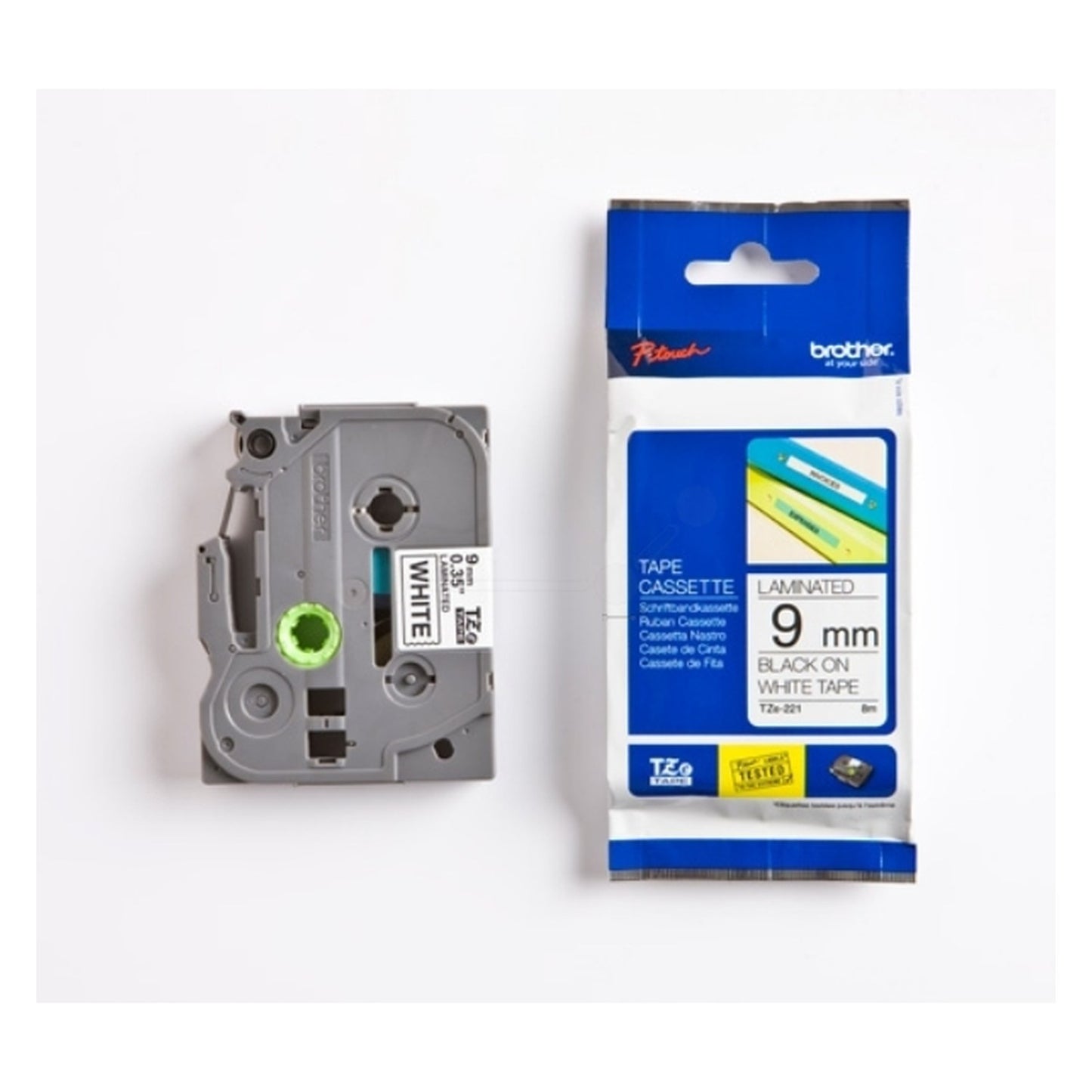 Ruban cassette d'origine Brother TZE221 - noir, blanc