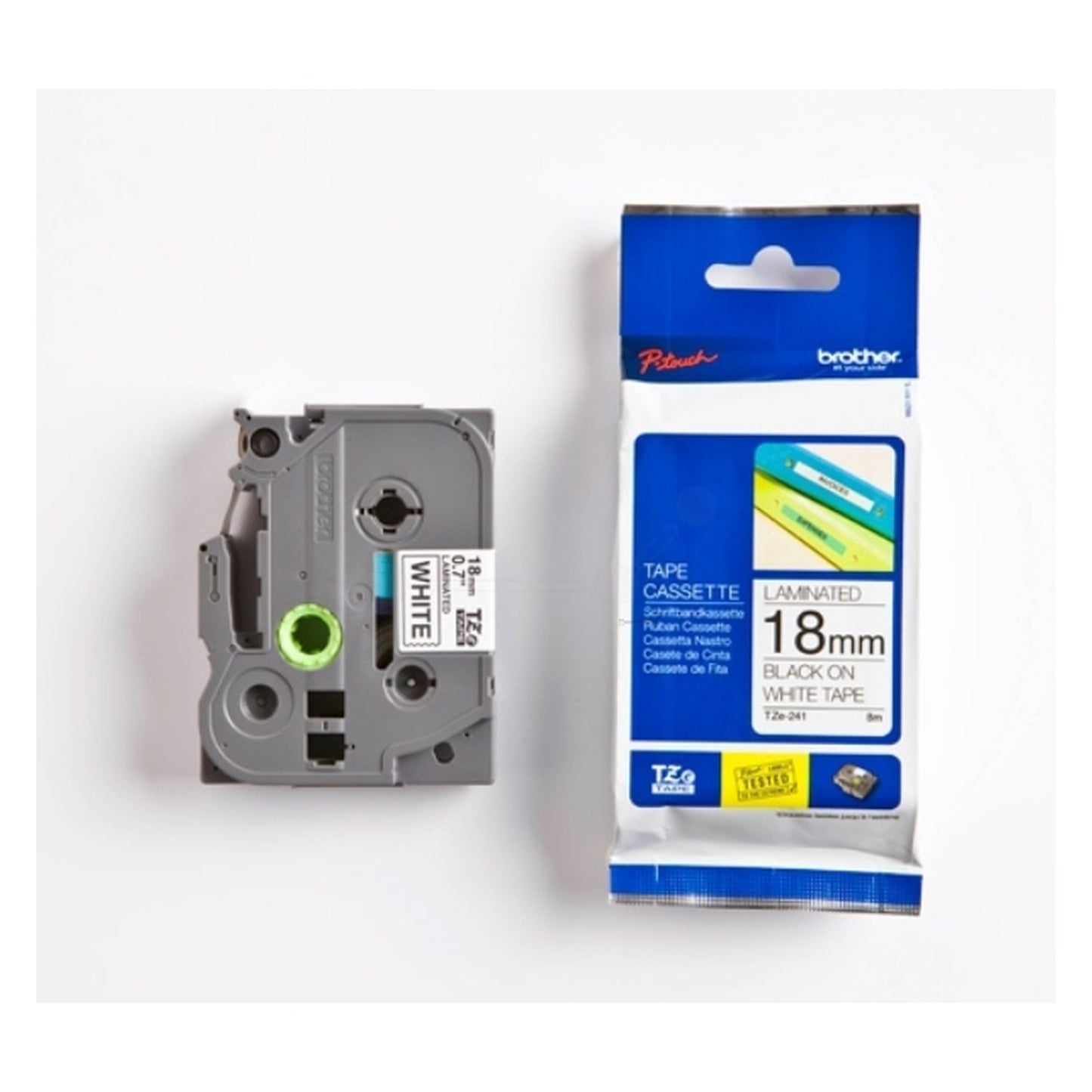 Ruban cassette d'origine Brother TZE241 - noir, blanc