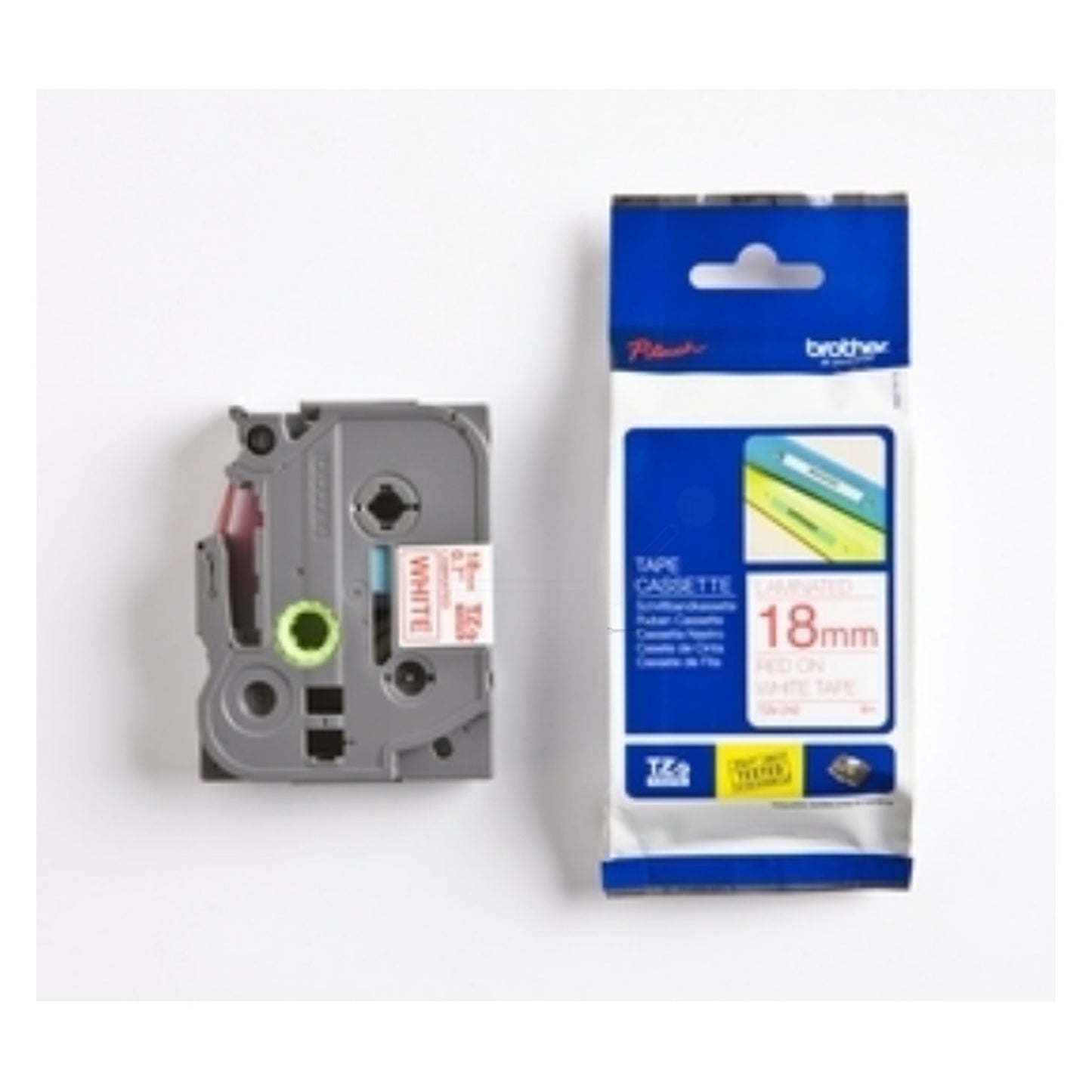 Ruban cassette d'origine Brother TZE242 - rouge, blanc