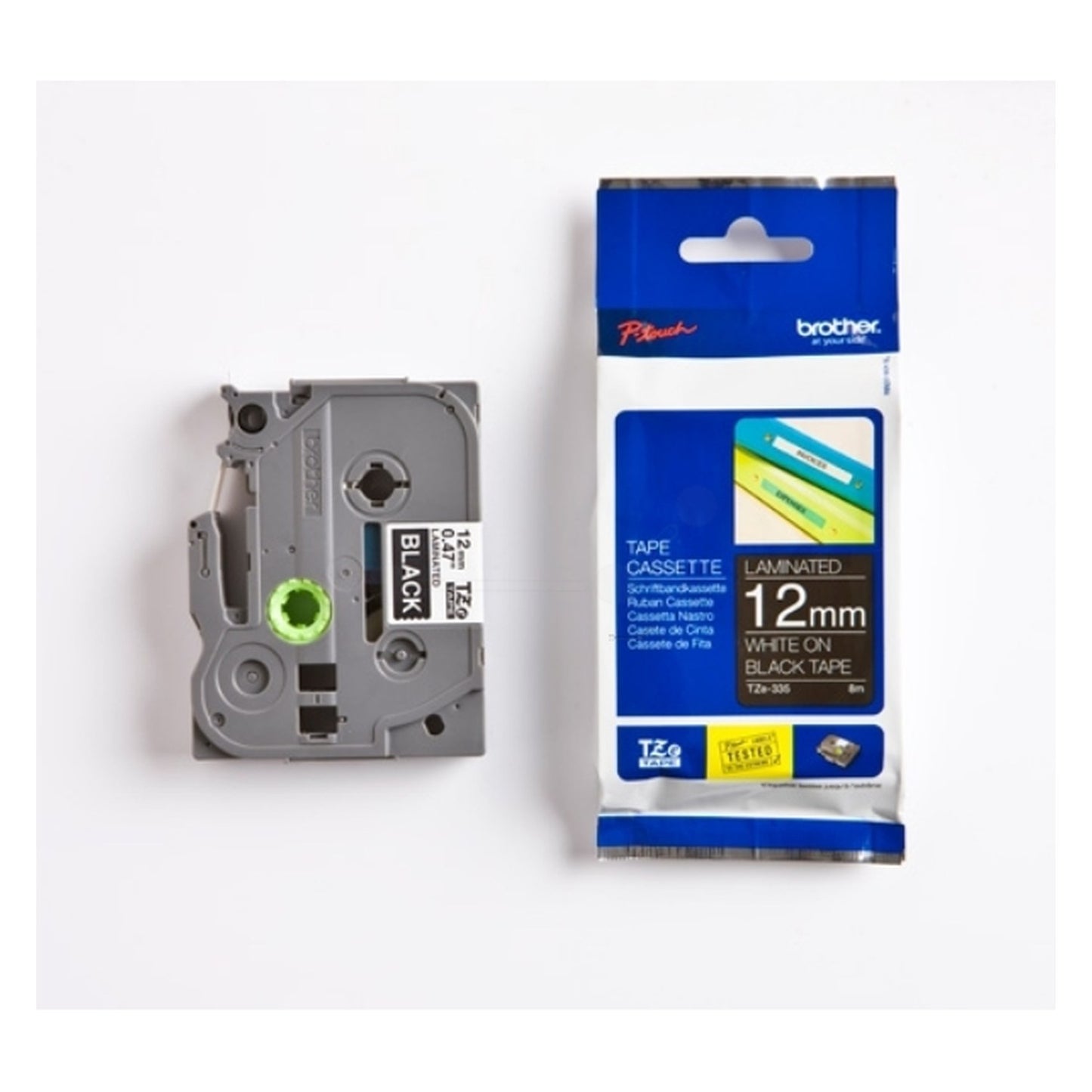 Ruban cassette d'origine Brother TZE335 - noir, blanc