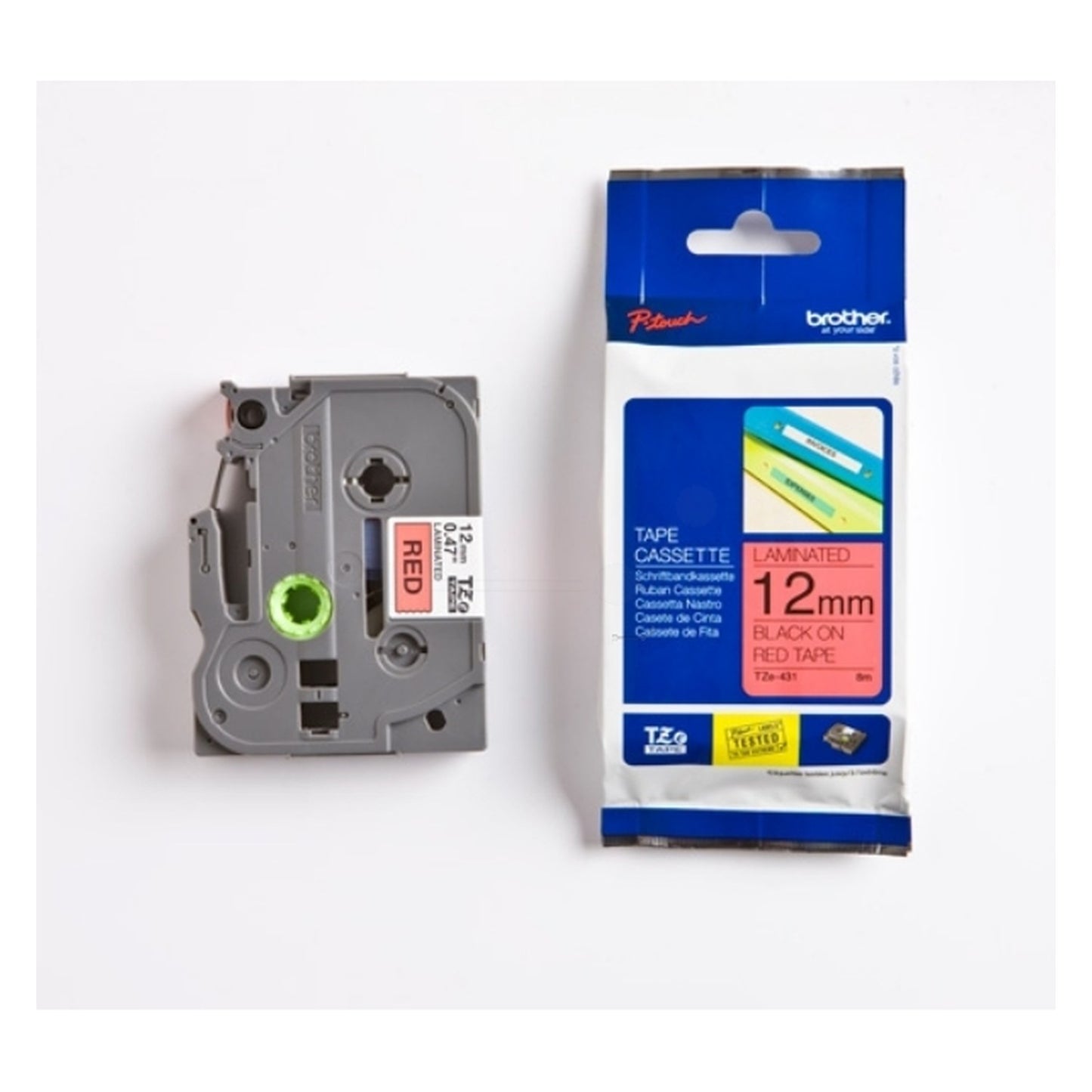 Ruban cassette d'origine Brother TZE431 - noir, rouge