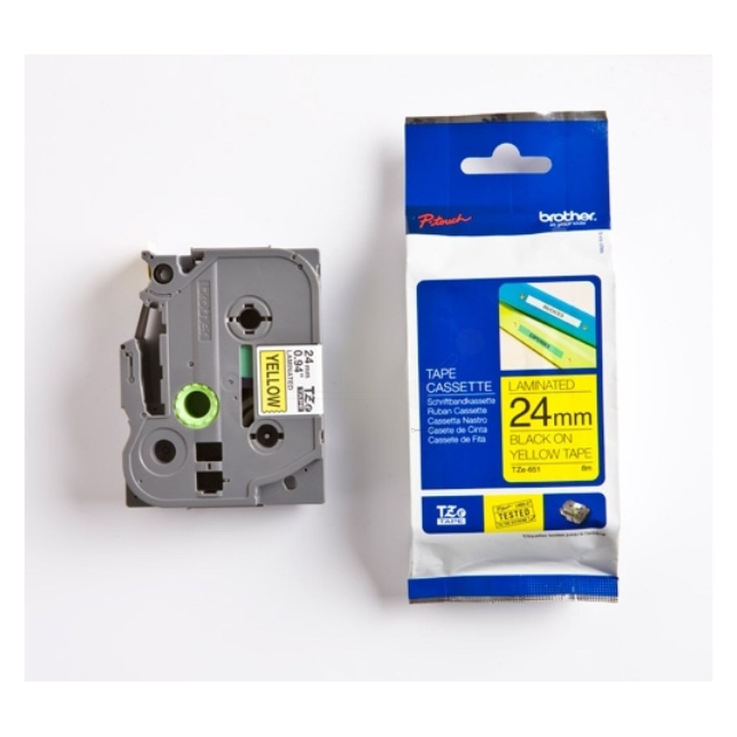 Ruban cassette d'origine Brother TZE651 - noir, jaune