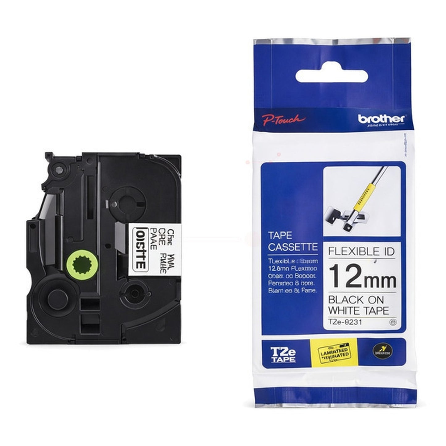 Ruban cassette d'origine Brother TZEFX231 - noir, blanc