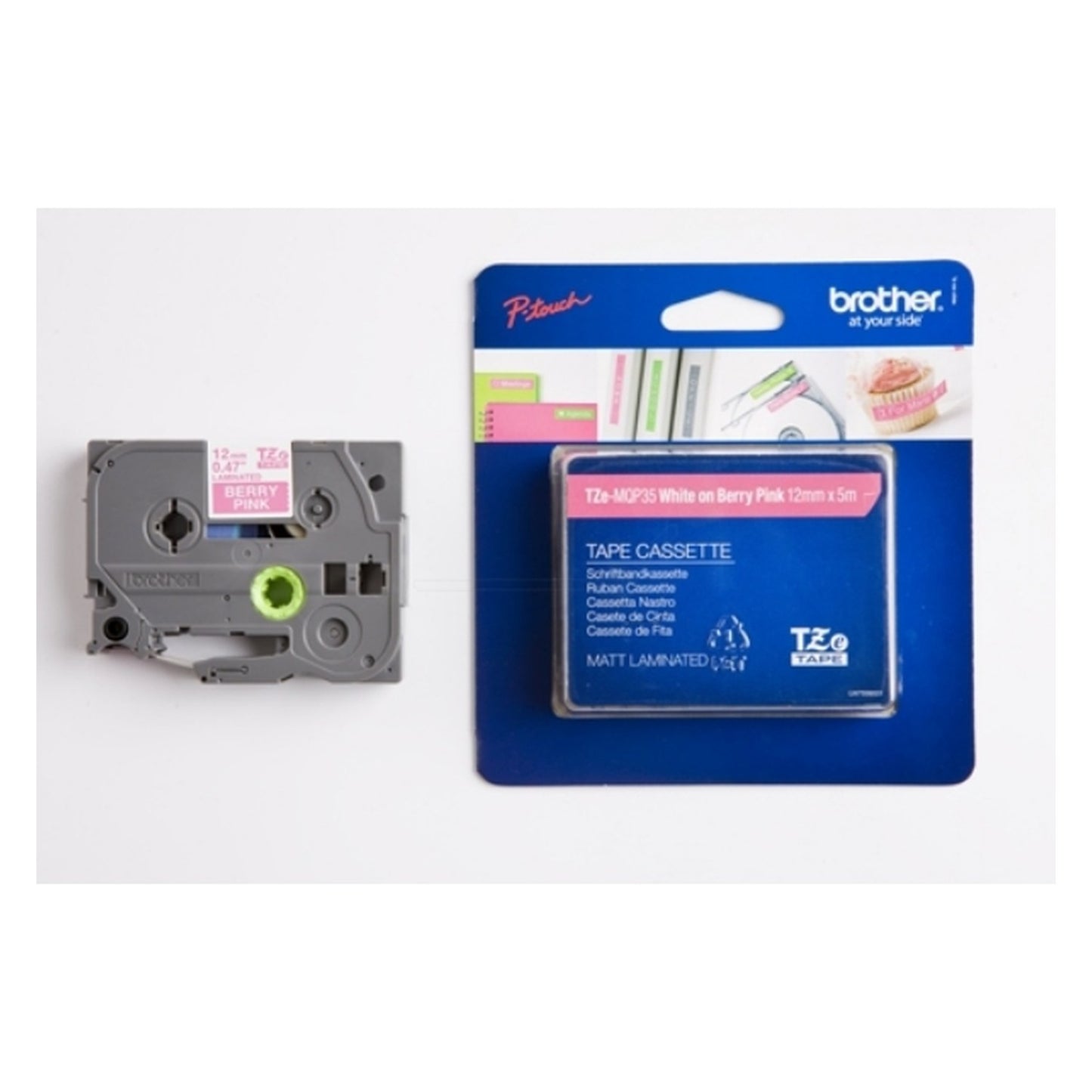 Ruban cassette d'origine Brother TZEMQP35 - blanc, rose
