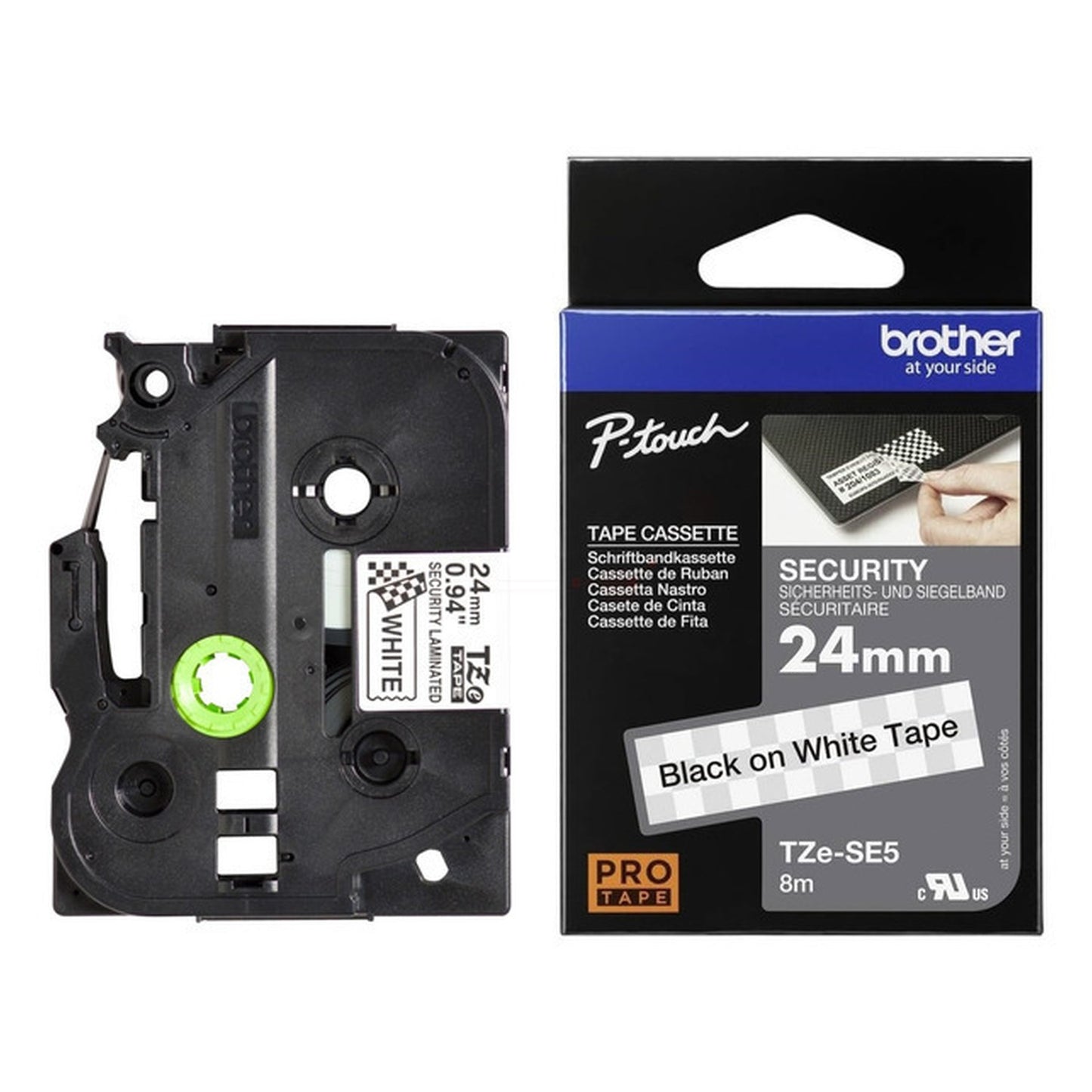 Ruban cassette d'origine Brother TZESE5 - noir, blanc
