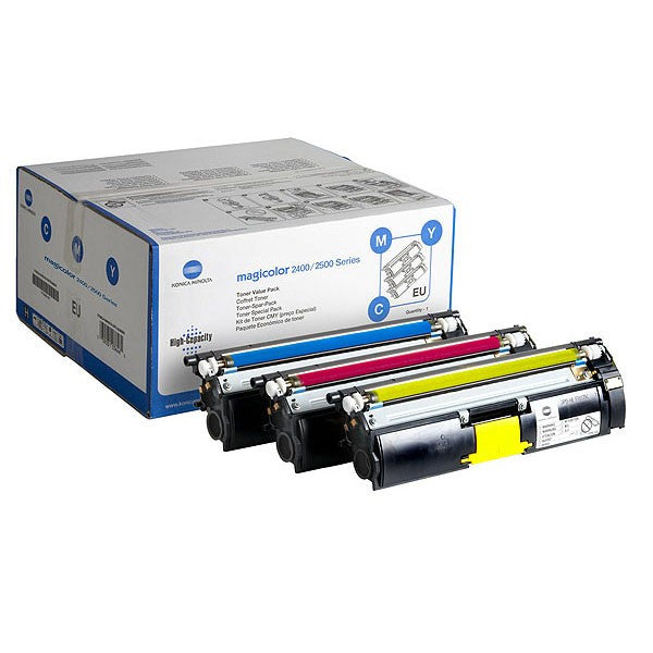 Pack 3 cartouches de Marque Konica Minolta 171-0595-001 - A00W012  (Cyan, Magenta, Jaune)