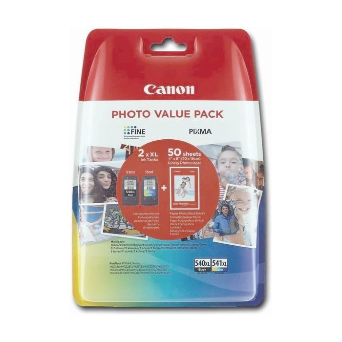 Multipack : 1 cartouche de Marque Canon Noire (PG540XL) + 1 cartouche Couleurs (CL541XL) (1000 copies)