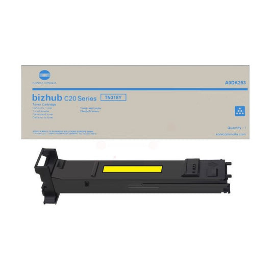 Cartouche Laser de Marque Konica Minolta (A0DK253) TN318Y Jaune Haute Capacité (8000pages)