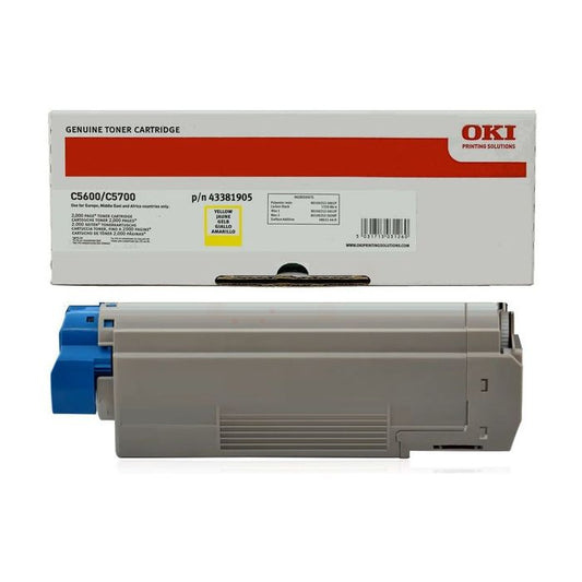Cartouche Laser de Marque OKI 43381905 Jaune (2000pages)