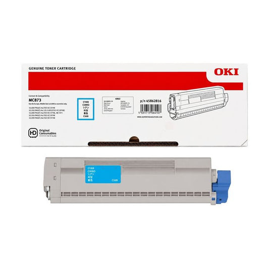 Cartouche Laser de Marque OKI 45862816 Cyan Haute Capacité (10 000 pages)
